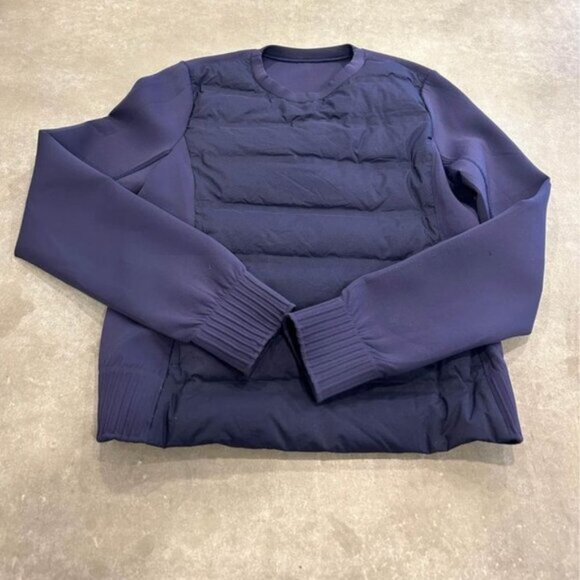 Lululemon Goose Down Puffer Sweater Navy Blue Size 4 Crew Neck - Picture 11 of 11
